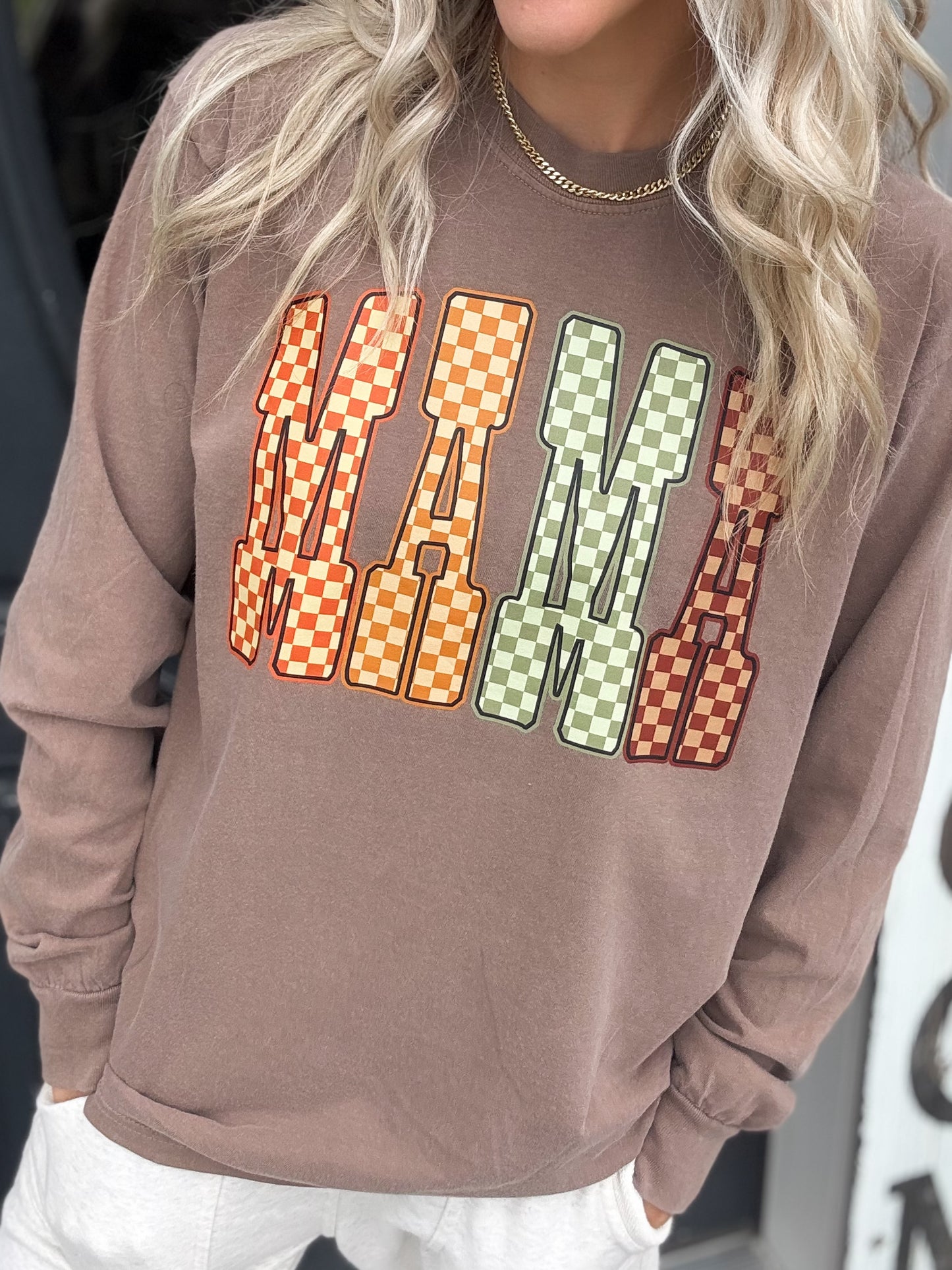 Fall Mama Longsleeve Comfort Colors Teeshirt