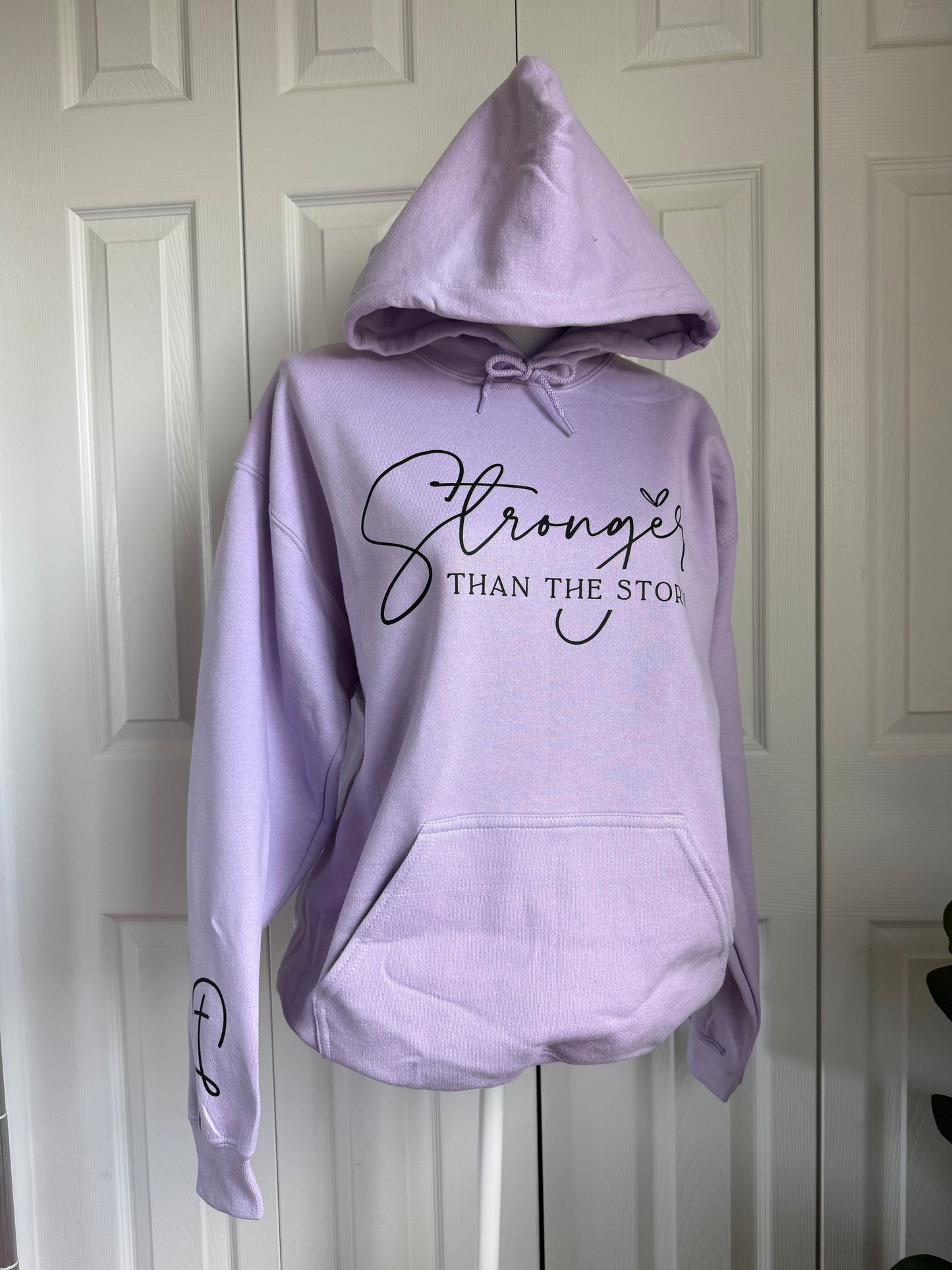 Stronger Than The Storm Hoodies with sleeve print