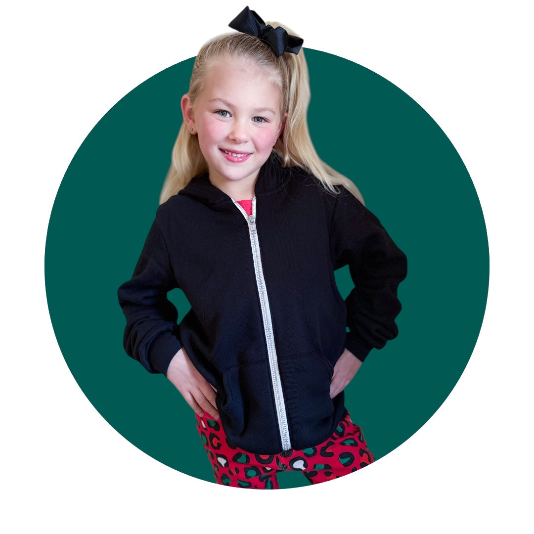 Toddler & Youth Black Bella Canvas Casual Zip
