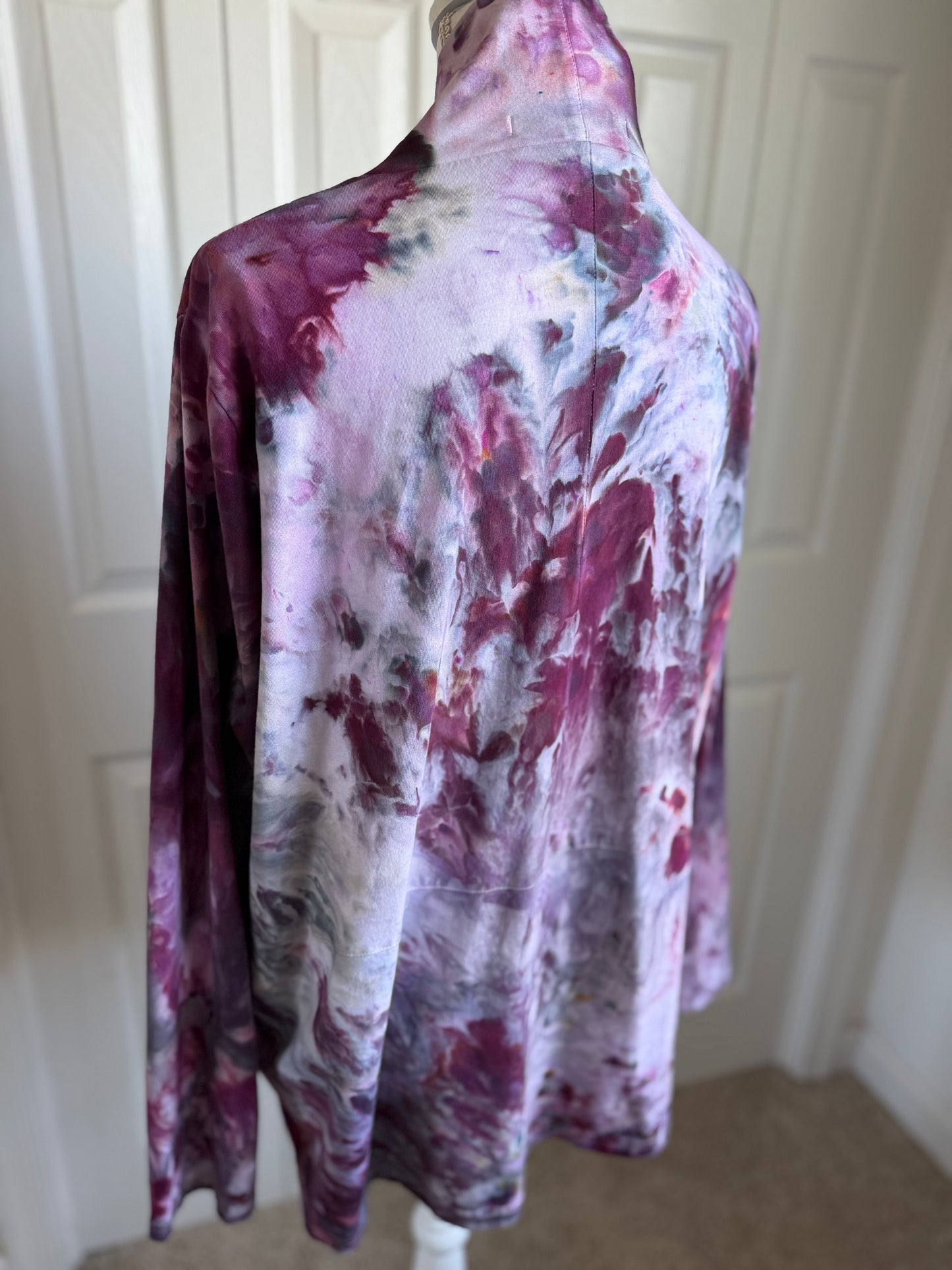 Raisin Ice Dye Stretch Cardigan Size 2X