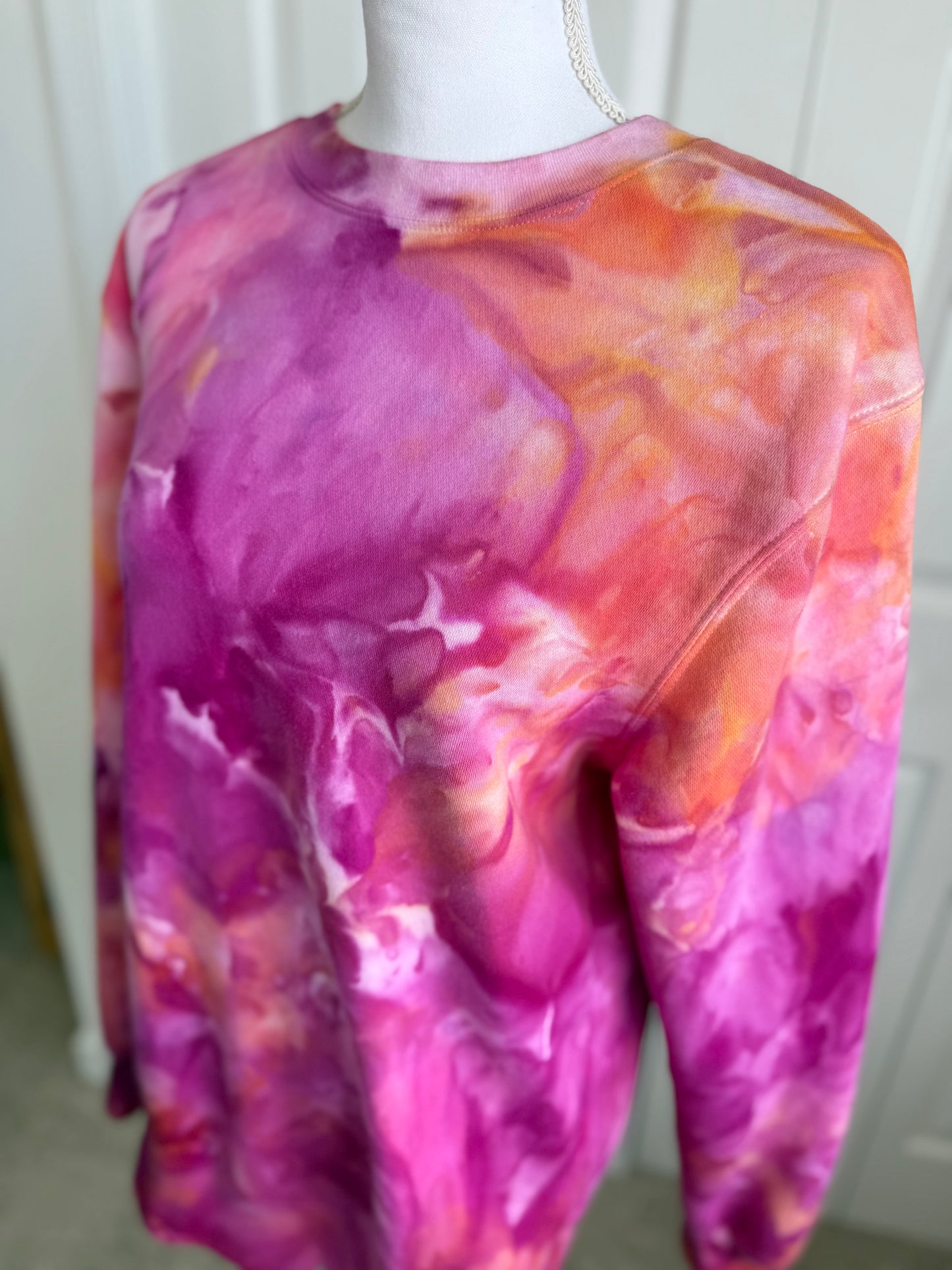 Magenta Sorbet Crewneck Sweatshirt (Oversized fit size Small)