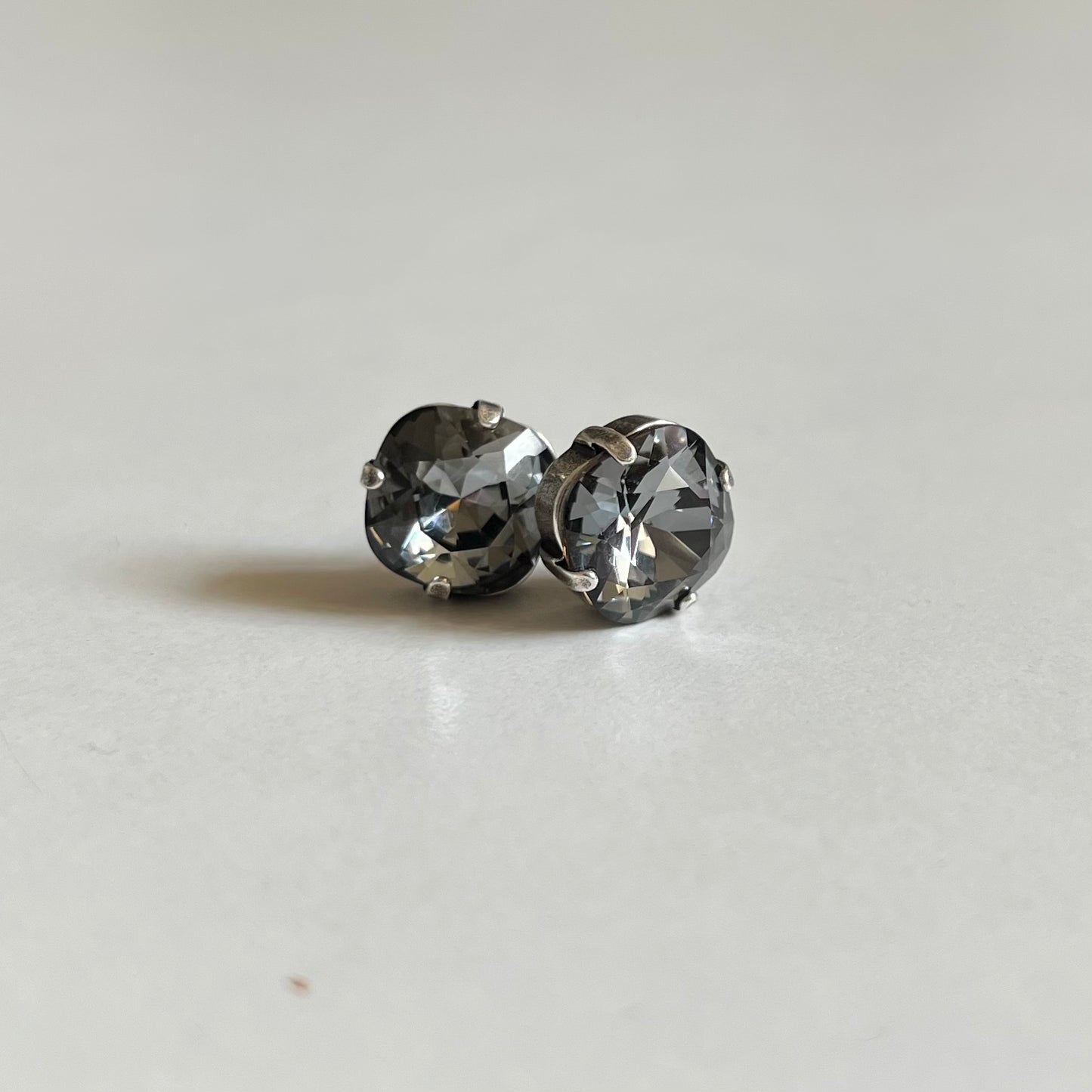 Silver Night Cushion Cut Earrings 10mm