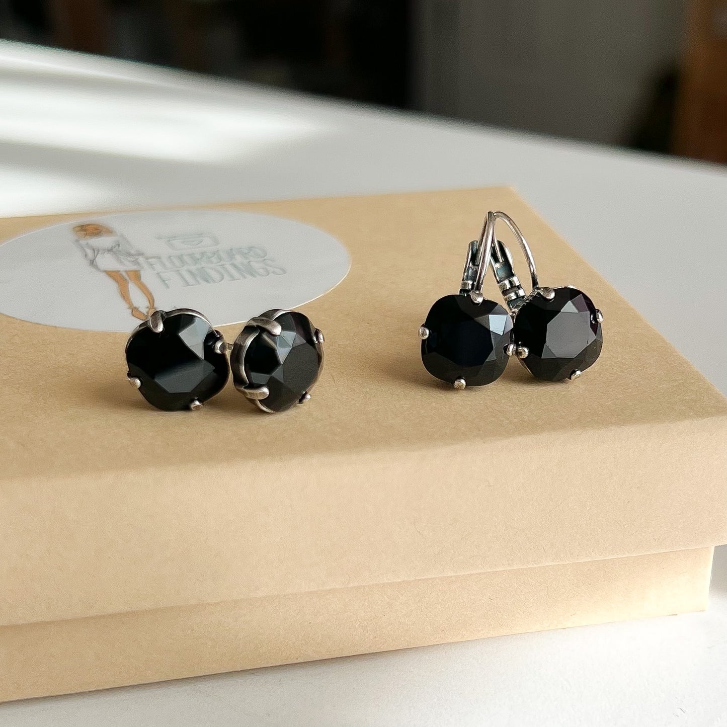 Jet Crystal Earrings