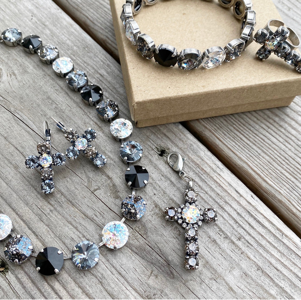 NEW✨ Floorboard Findings Swarovski Crystal Necklace in “Cross Collection”