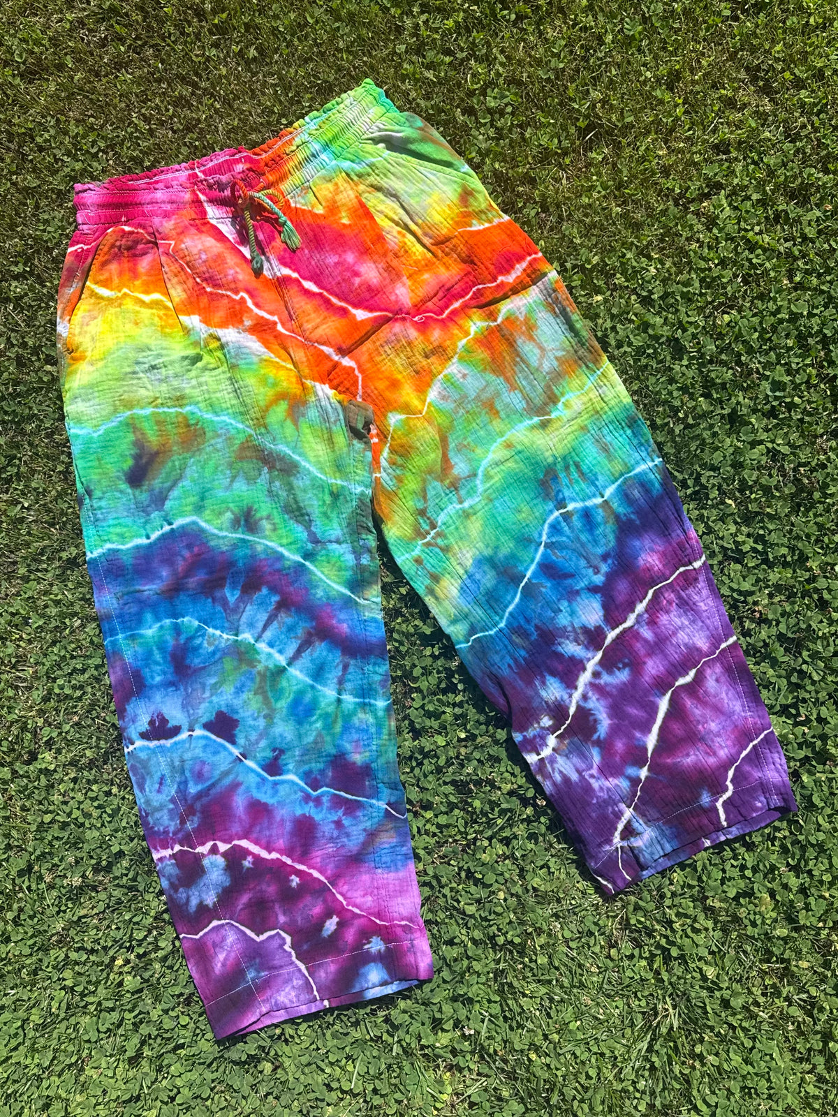 Size Large Geode Cotton Gauze Ankle Pants
