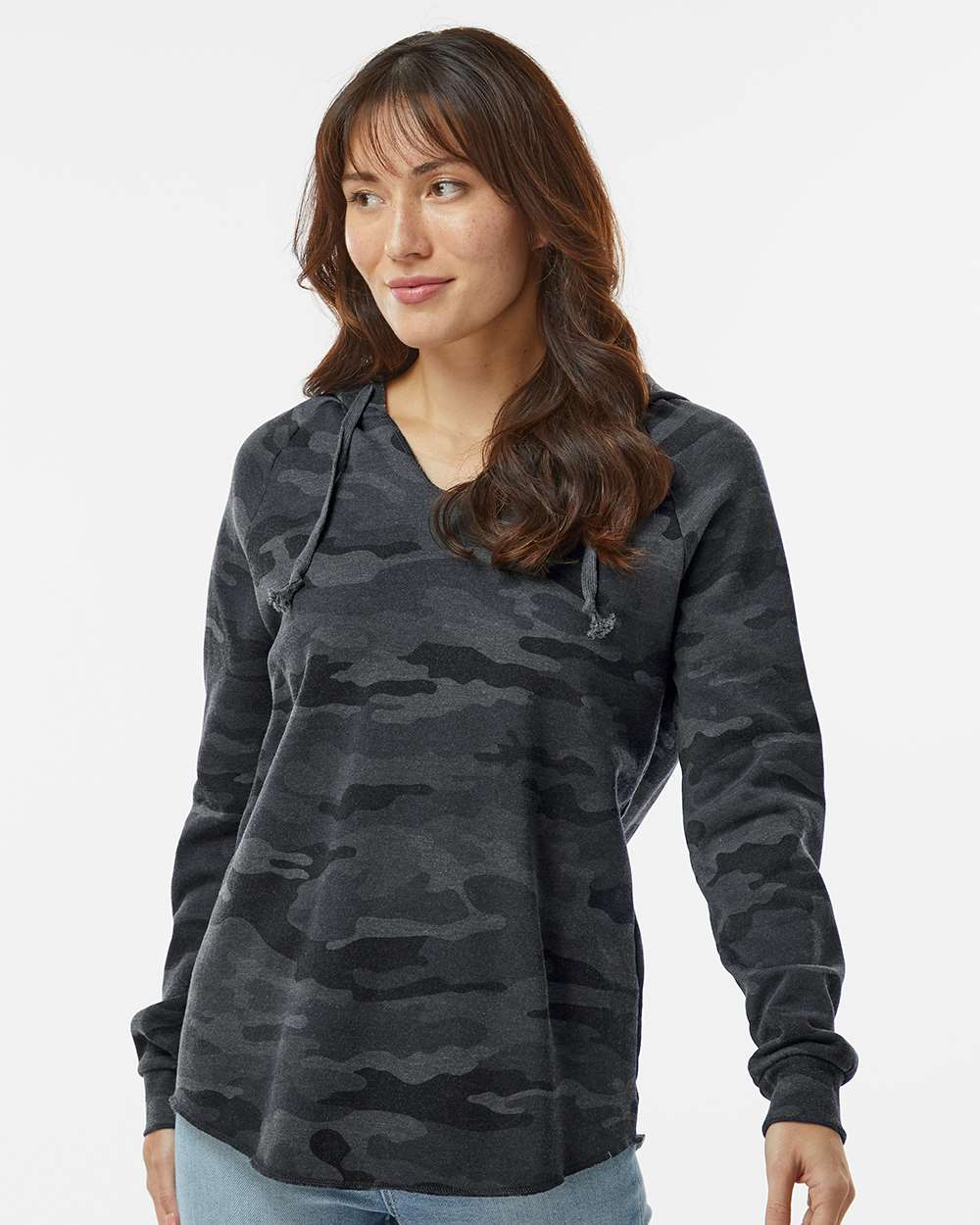 Pine Ridge Logo Wave Wash Vneck Hooded Sweatshirt — Floorboard Findings Boutique