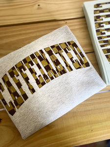 Checkered Caffeinated Screen Print Transfers (Gold & Brown)