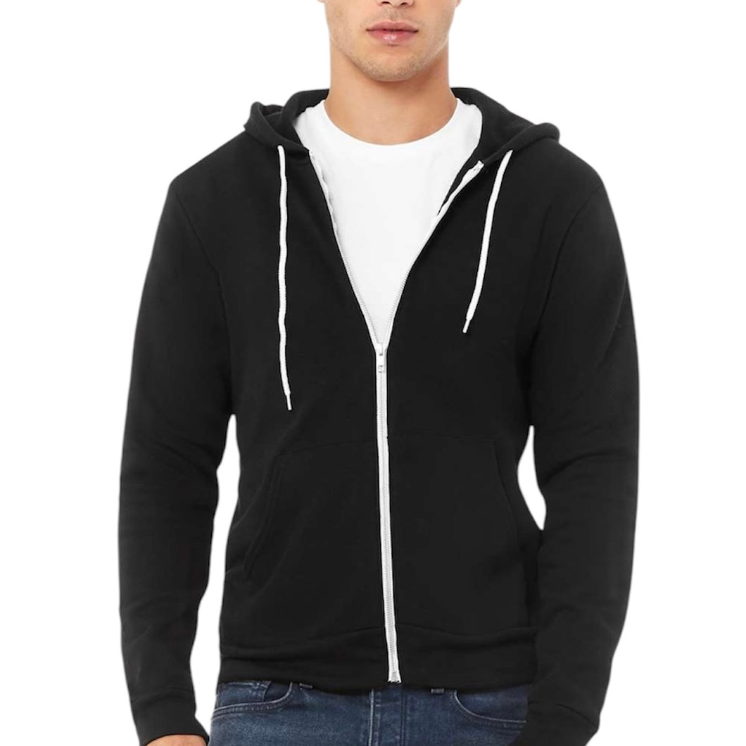 Unisex Bella Canvas Zip Up in Black