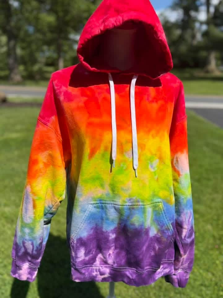 Rainbow Ombre Ice Dye Tee, Crewneck, or Hoodie