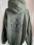 Military Green & Black IAFF 1664 Tee — Floorboard Findings Boutique