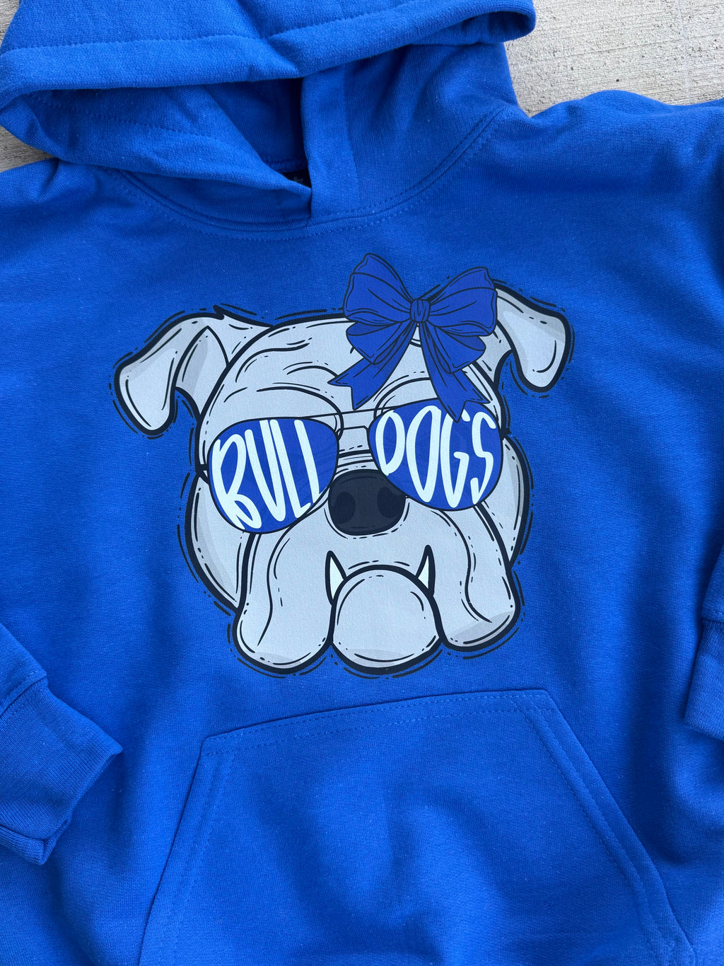 Youth Bulldogs Mascot Bow & Sunglasses Graphic — Floorboard Findings Boutique