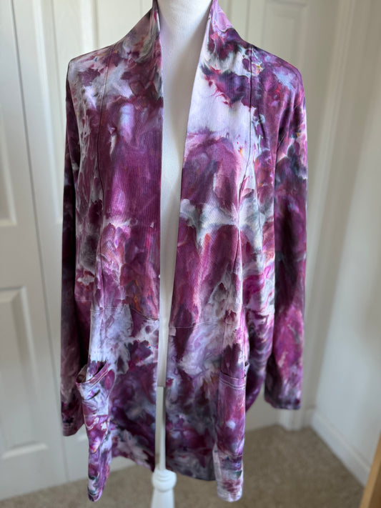 Raisin Ice Dye Stretch Cardigan Size 2X