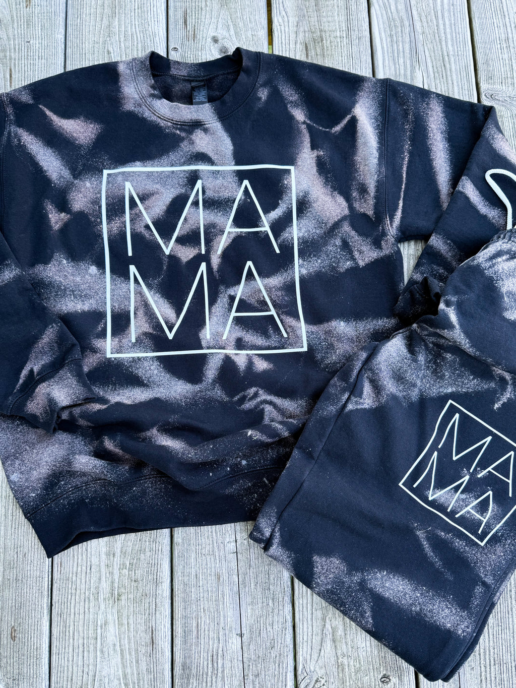 Mama Bleached Drawstring Open Bottom Sweatpants — Floorboard Findings Boutique