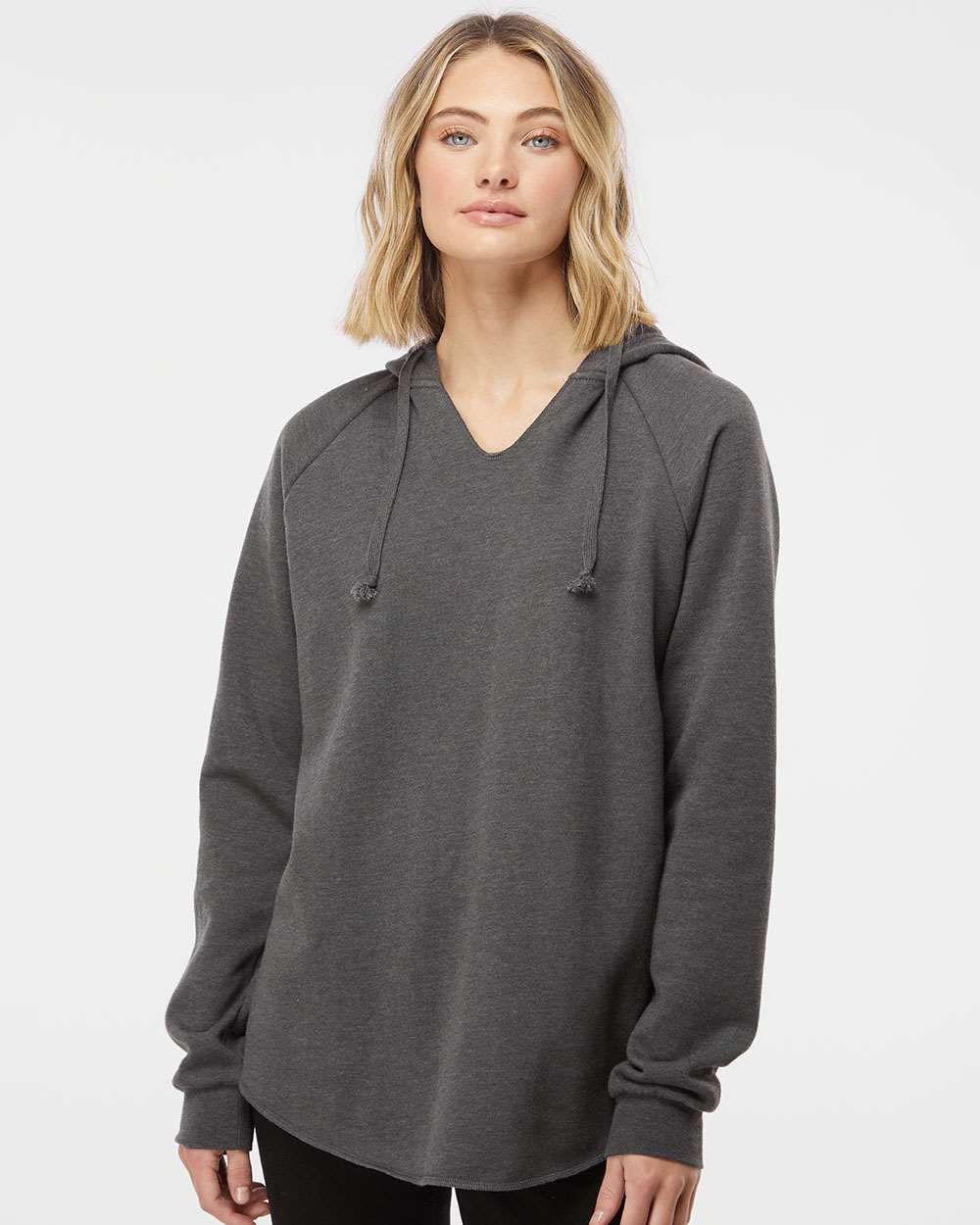 Pine Ridge Logo Wave Wash Vneck Hooded Sweatshirt