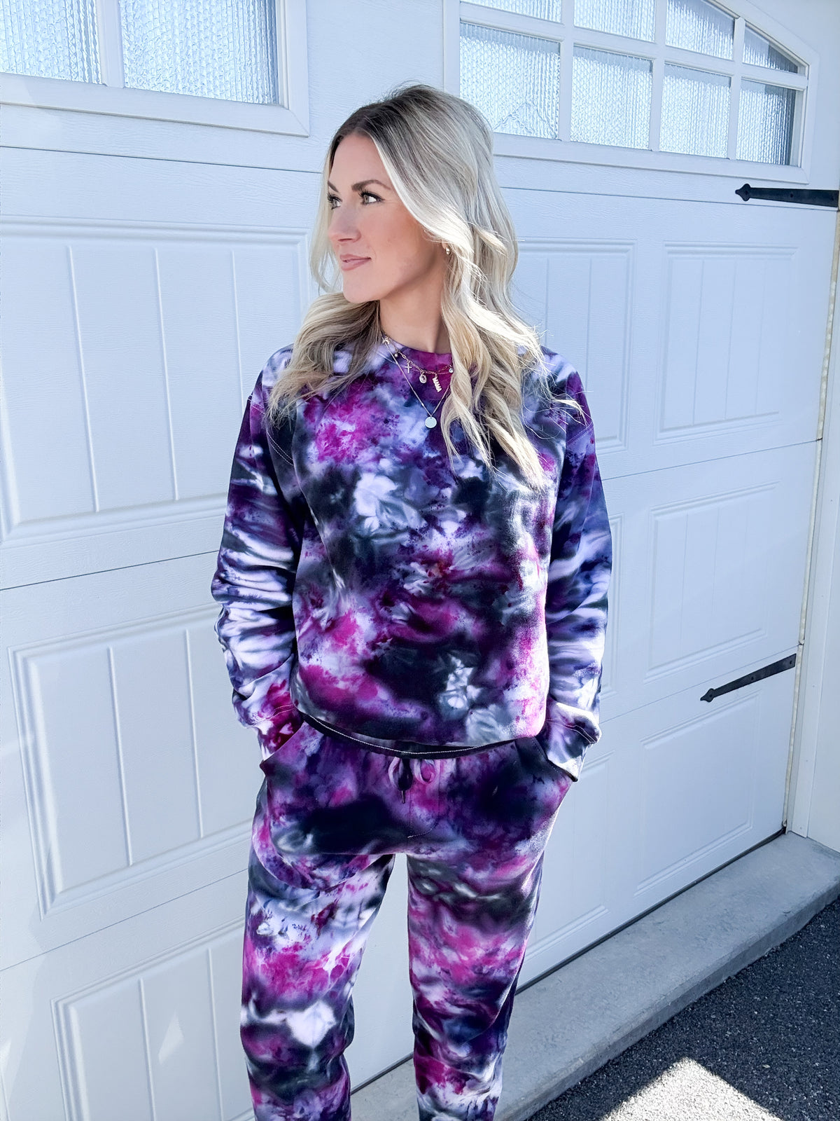 Magenta Nightfall Ice Dye Fleece Sweatpants — Floorboard Findings Boutique