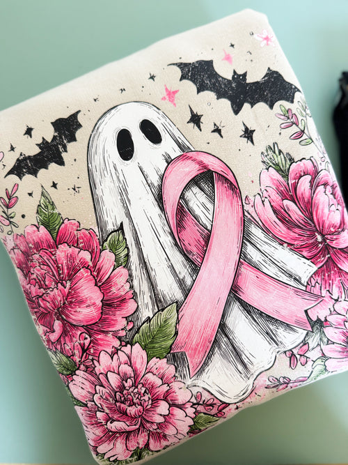 Breast Cancer Awareness Ghost Crewneck — Floorboard Findings Boutique
