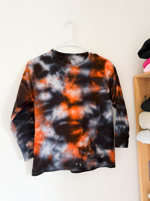 Black & Orange Ice Dye Crewneck — Floorboard Findings Boutique