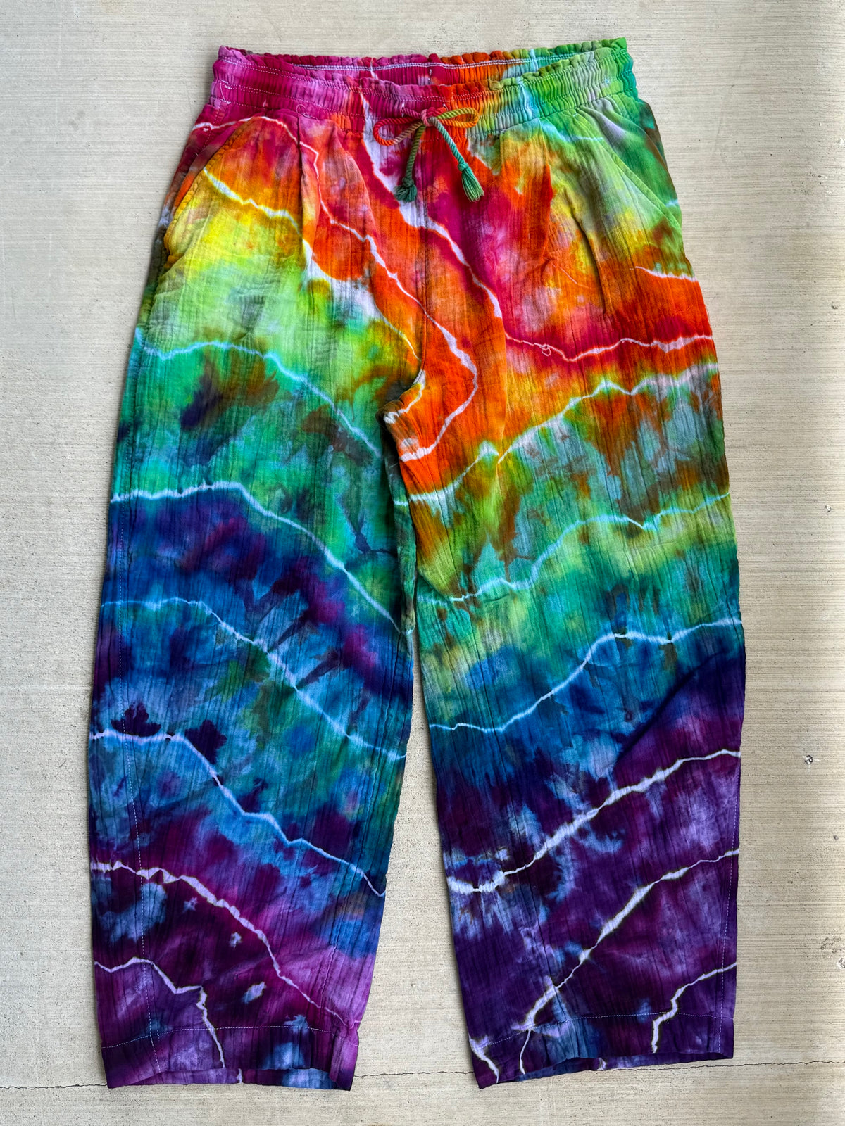 Size Large Geode Cotton Gauze Ankle Pants