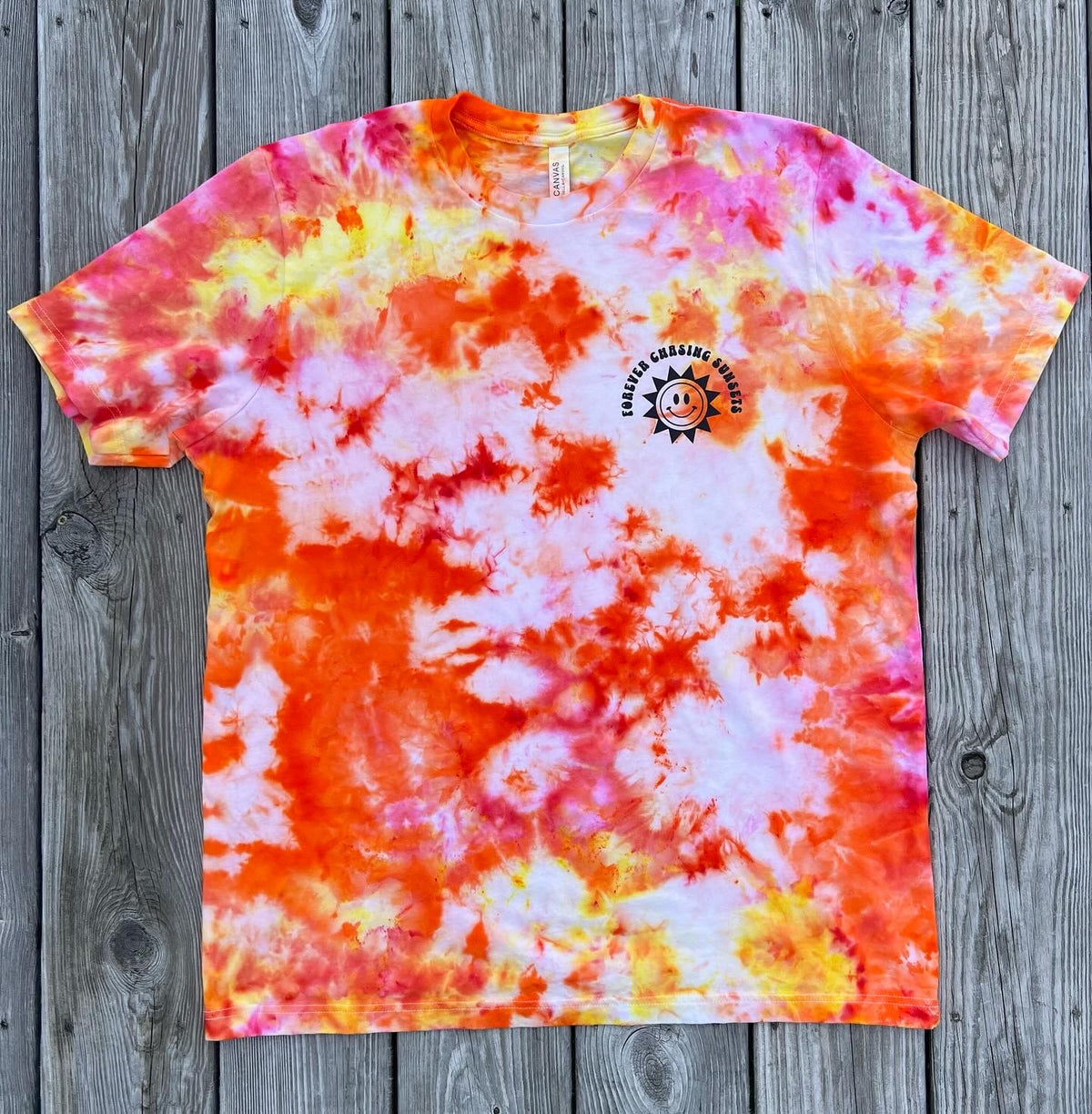 Chasing Sunsets Ice Dye Tee — Floorboard Findings Boutique