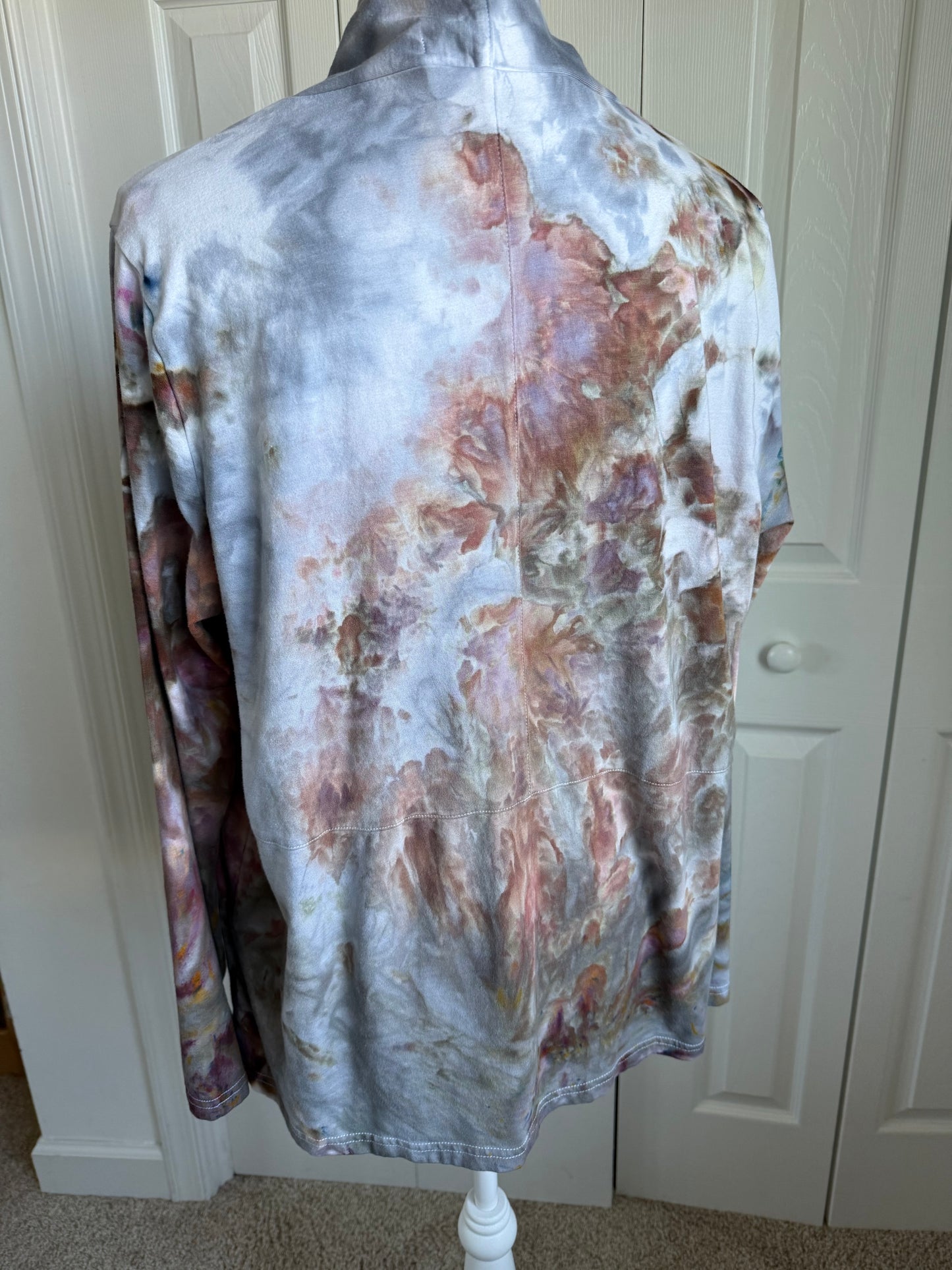 Grey Mist Ice Dye Stretch Cardigan Size LG