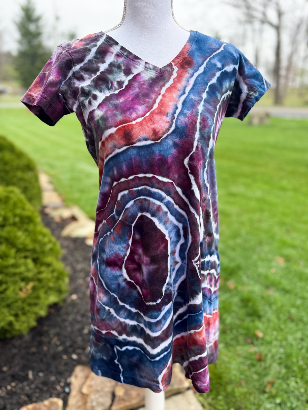 Geode Ice Dye Women’s Fine Jersey V-Neck Coverup Size S/M