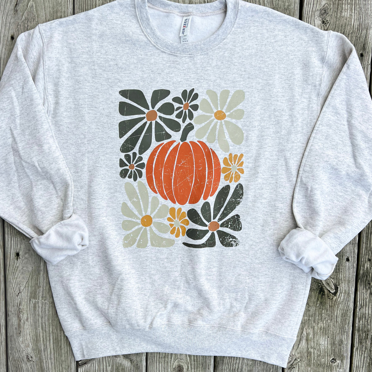 Floral Pumpkin Crewneck — Floorboard Findings Boutique