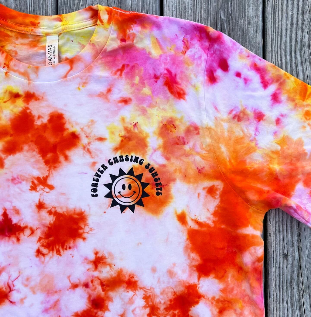 Chasing Sunsets Ice Dye Tee — Floorboard Findings Boutique