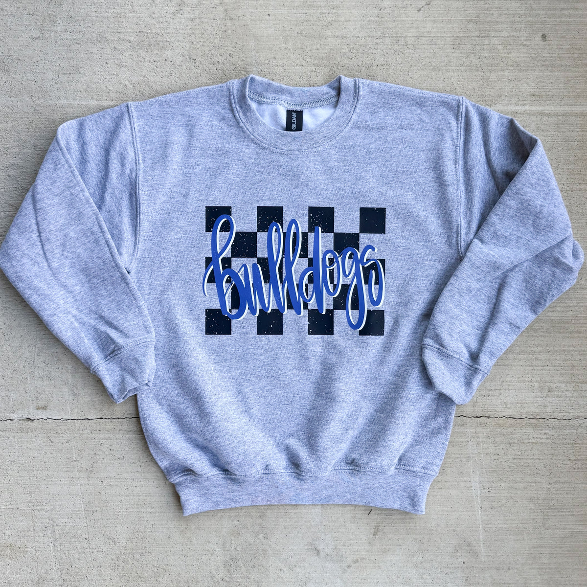 Bulldogs Checkered School Spirit Graphic — Floorboard Findings Boutique