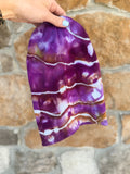 Grape/Bronze Geode Hand-Dyed Ribbed Beanie