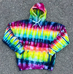 Rainbow Stripe Hoodie Size Large