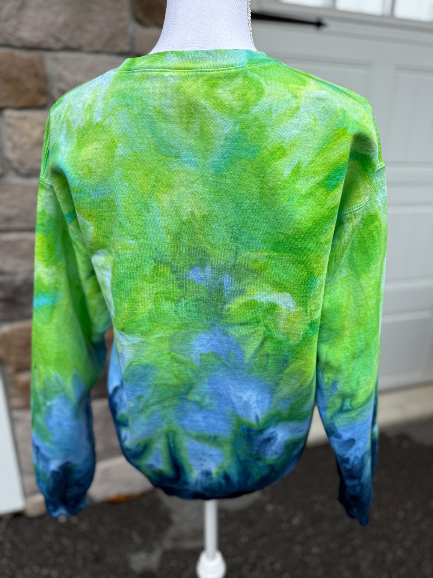 Medium Lime/Blue Ombre Crewneck Sweatshirt