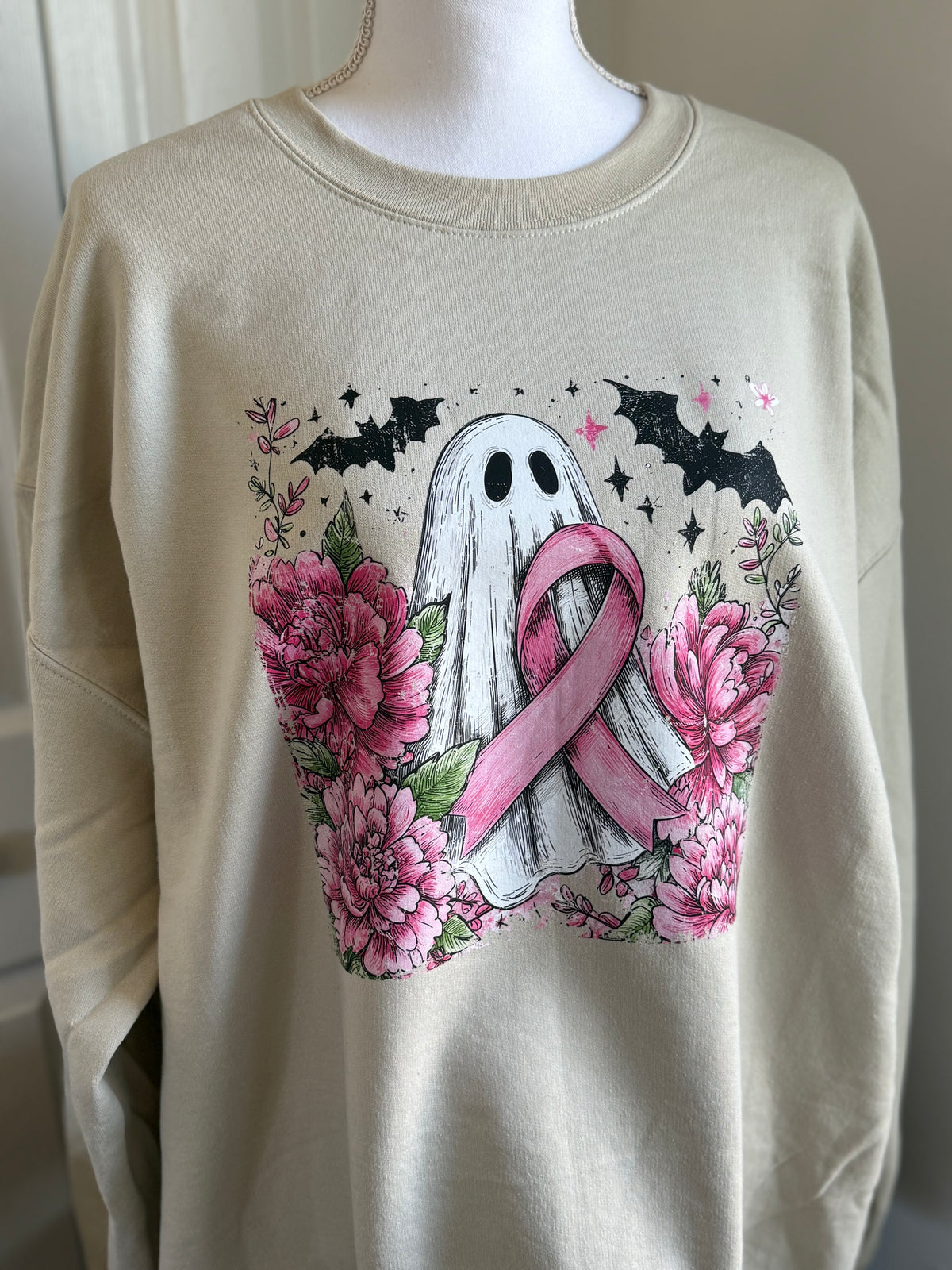 Breast Cancer Awareness Ghost Crewneck — Floorboard Findings Boutique