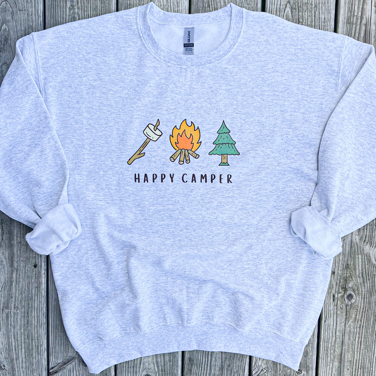 Happy Camper Crewneck — Floorboard Findings Boutique