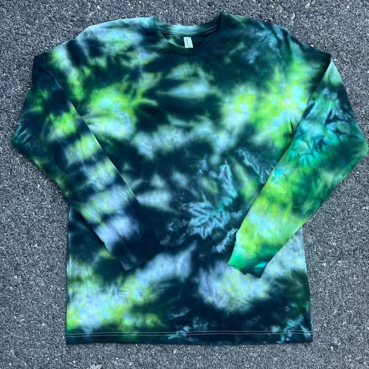 Electric Green & Black Ice Dye Tee, Crewneck, or Hoodie