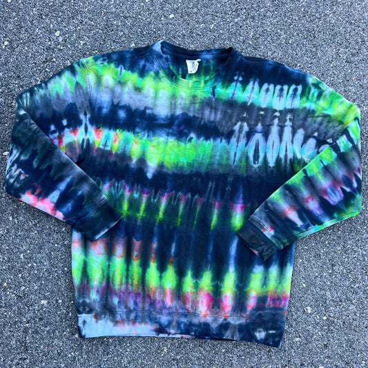 Neon Navy's Striped Crew size MEDIUM
