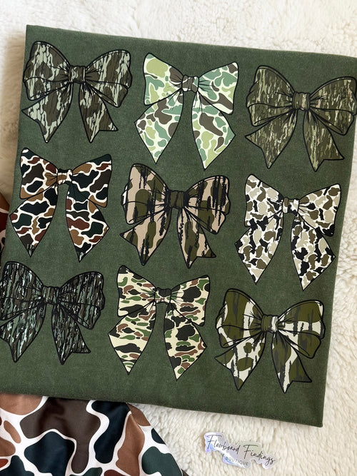 Bow Camo Graphic Tee — Floorboard Findings Boutique