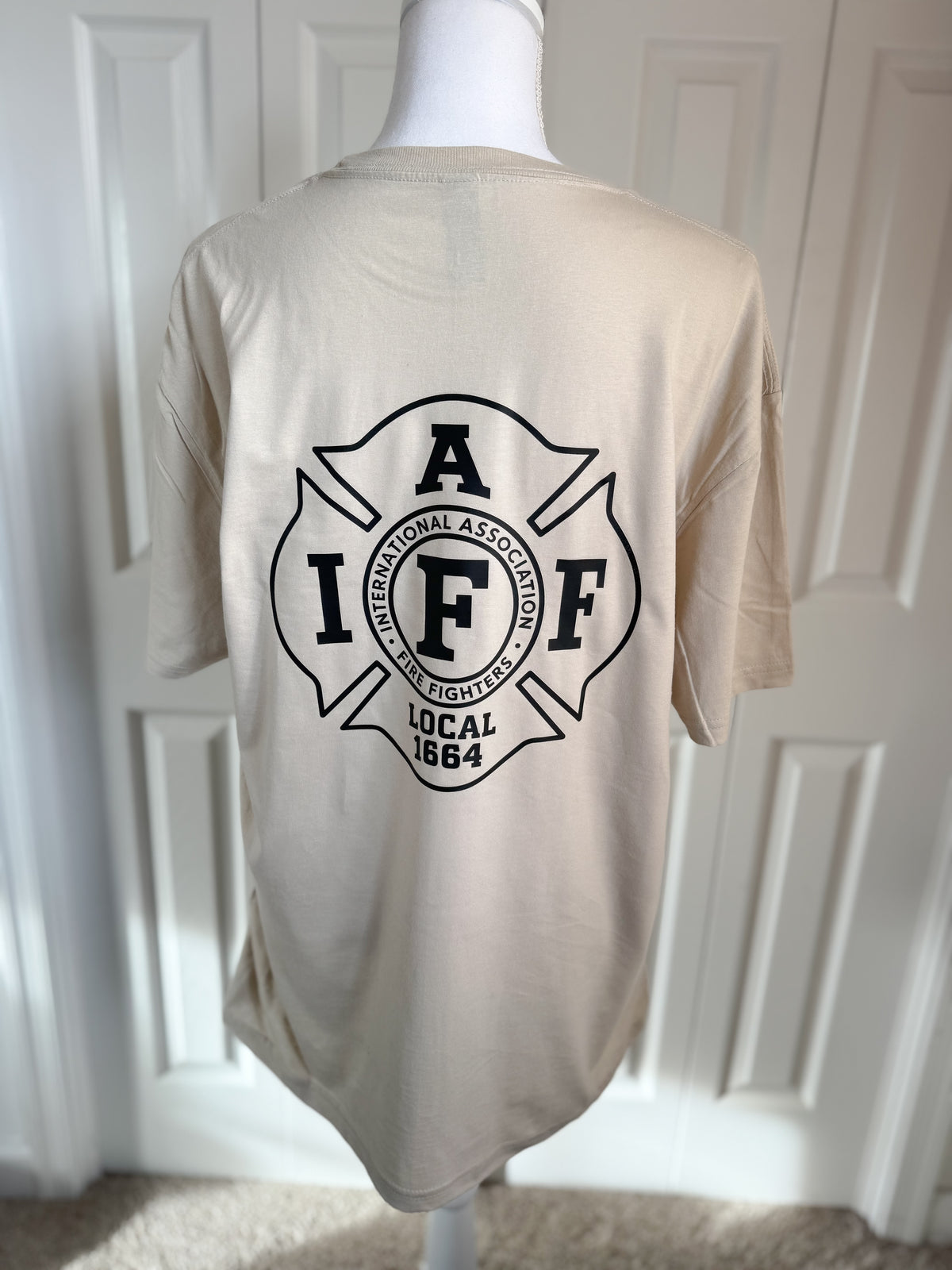 Sand & Black IAFF 1664 Tee — Floorboard Findings Boutique