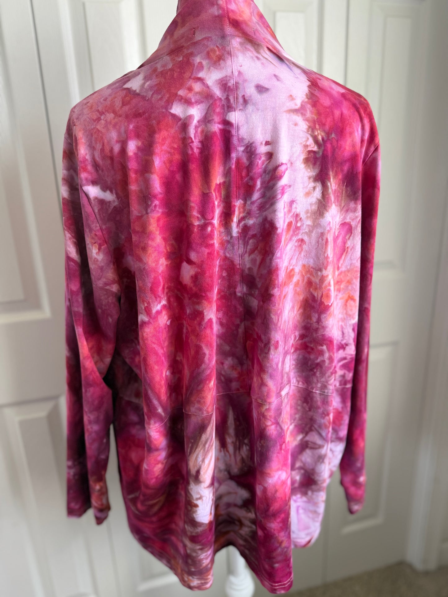Maroon Ice Dye Stretch Cardigan Size 2X