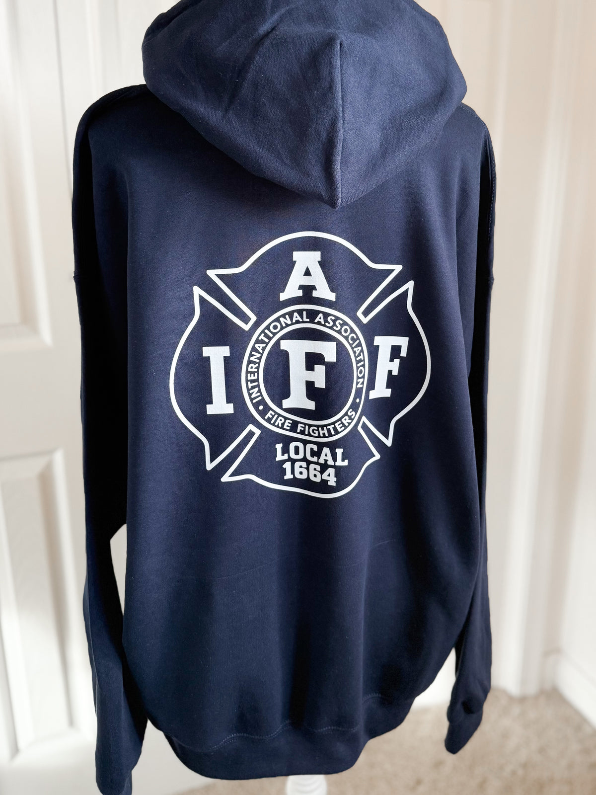 Navy & White IAFF 1664 Tee — Floorboard Findings Boutique