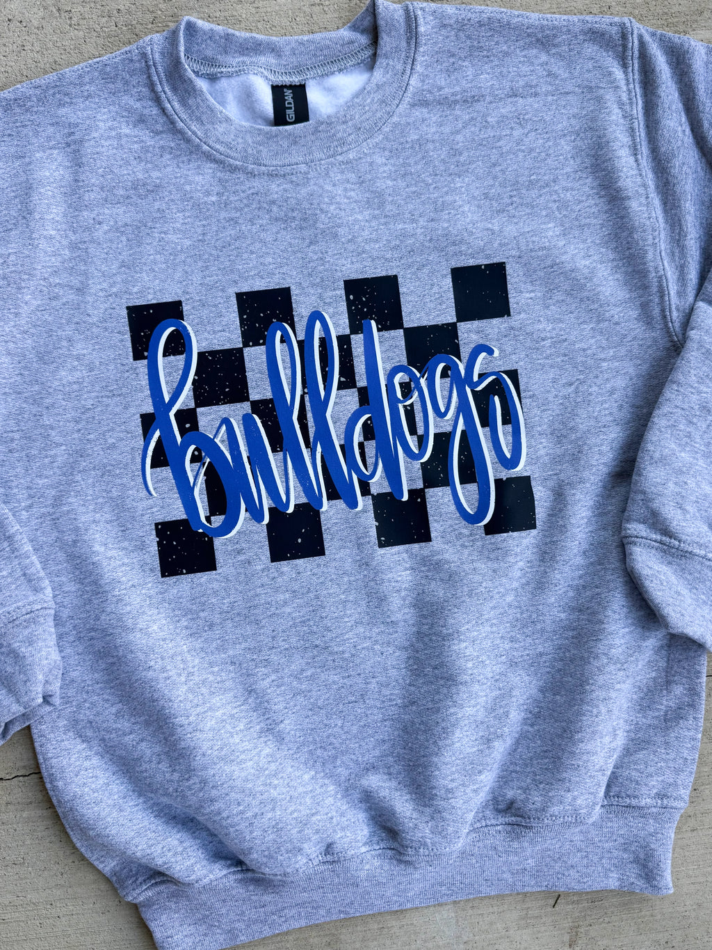 Bulldogs Checkered School Spirit Graphic — Floorboard Findings Boutique