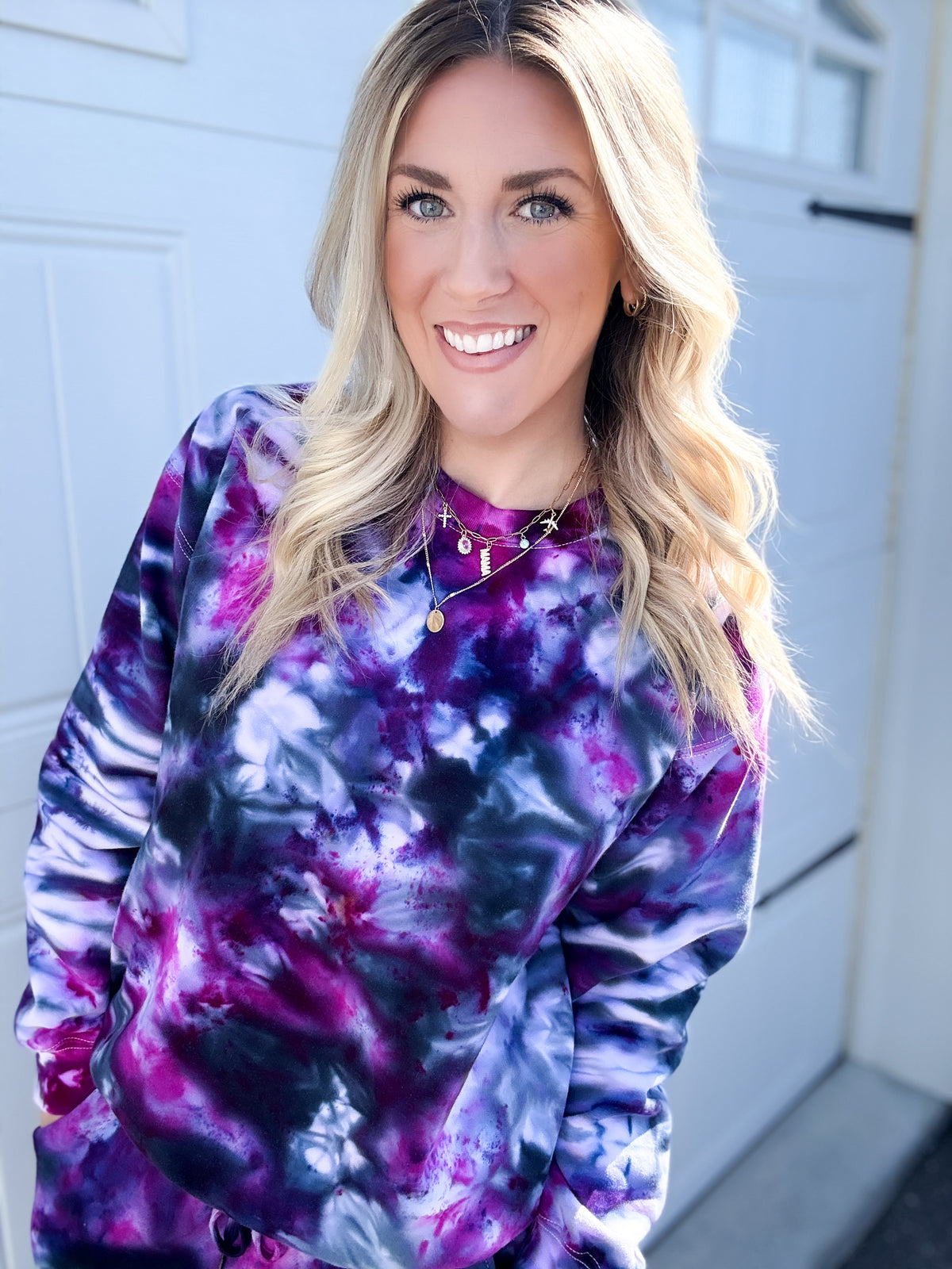Magenta Nightfall Ice Dye Crewneck — Floorboard Findings Boutique