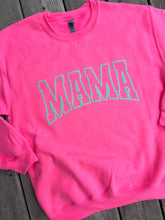 Load image into Gallery viewer, PUFF Print Mama Neon Pink Crewneck