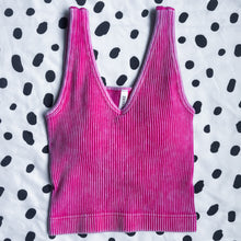 Load image into Gallery viewer, Fuchsia Ribbed Padded Crop