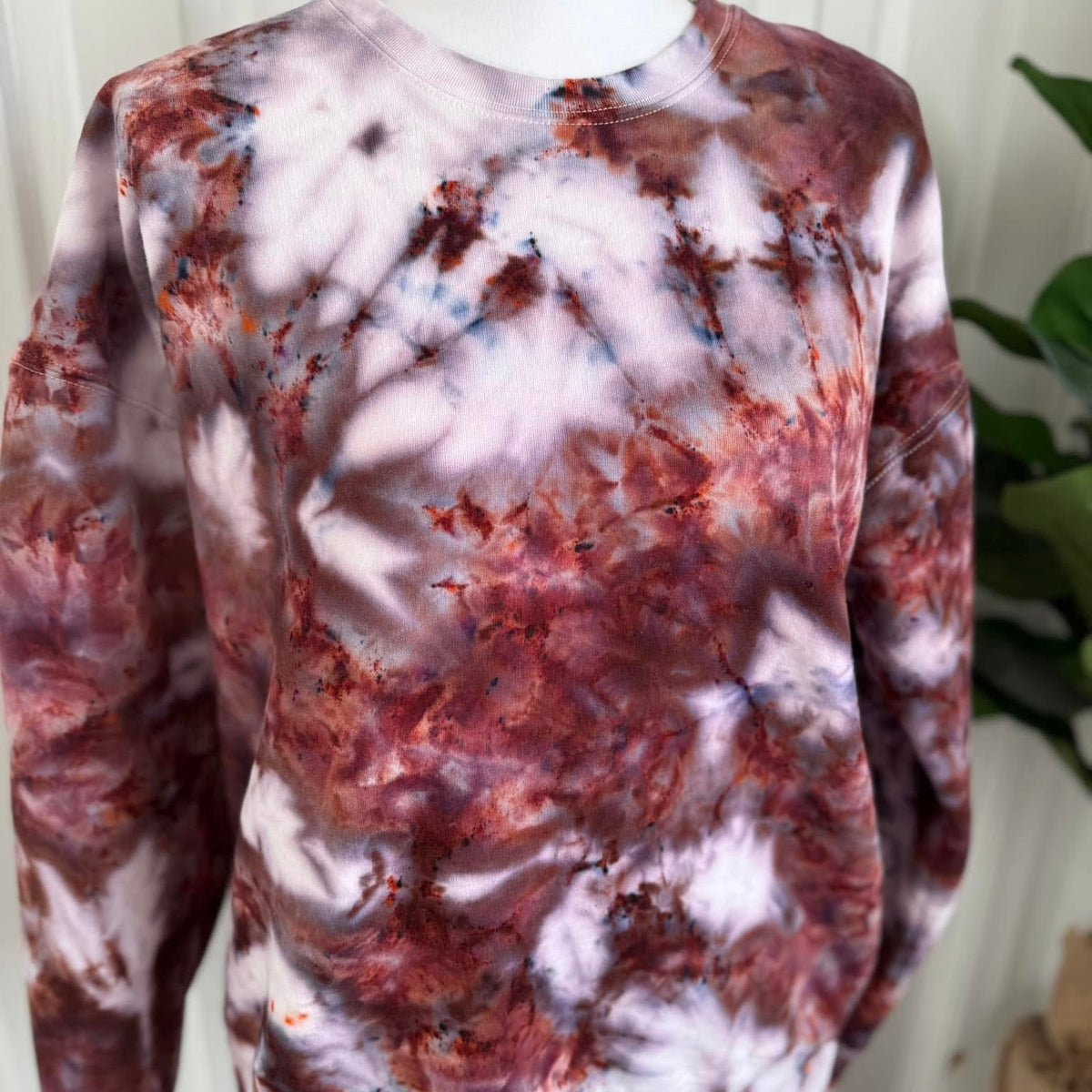Brown Rose Ice Dye Crewneck — Floorboard Findings Boutique