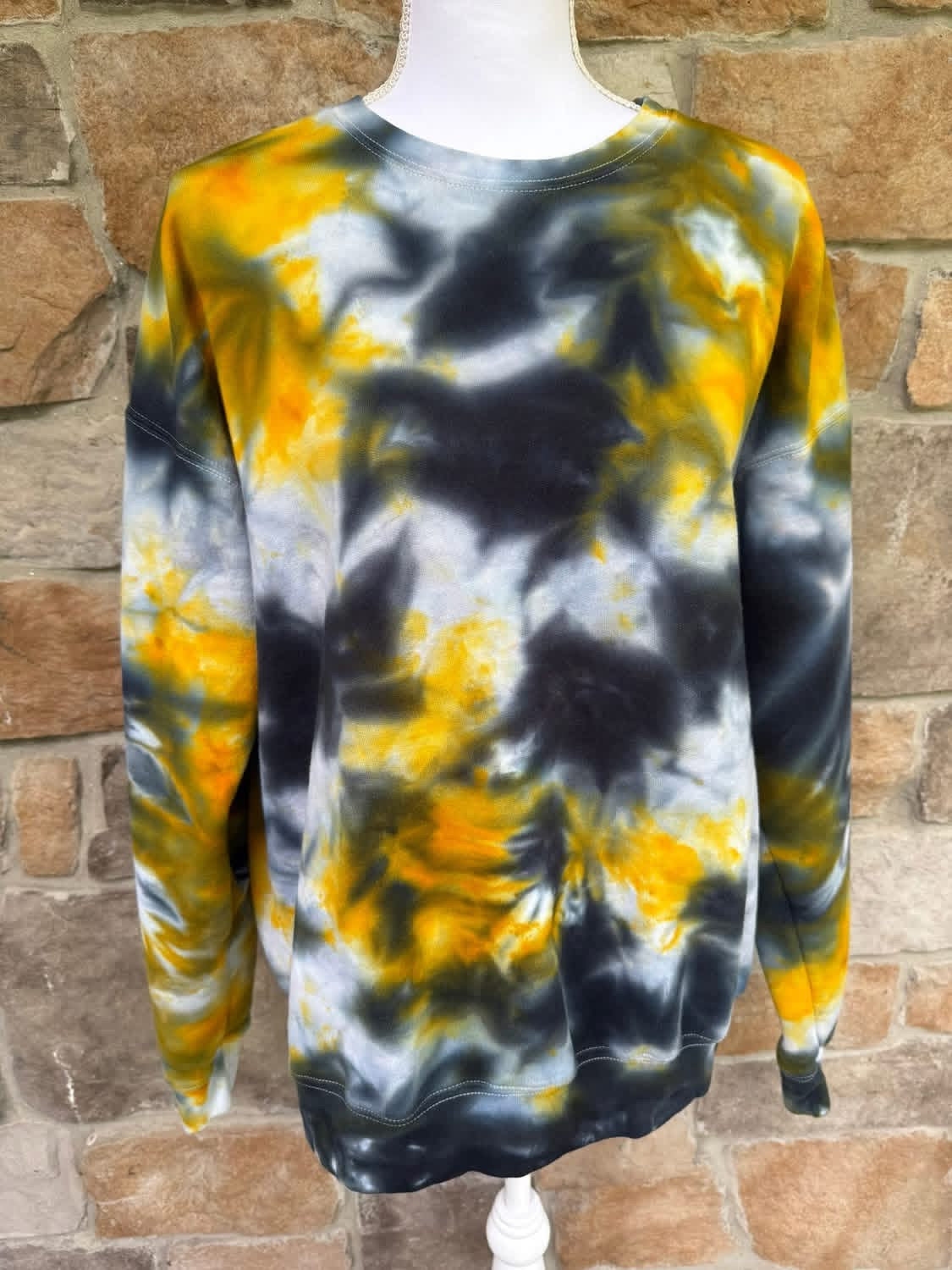 Black & Yellow Ice Dye Tee, Crewneck, or Hoodie
