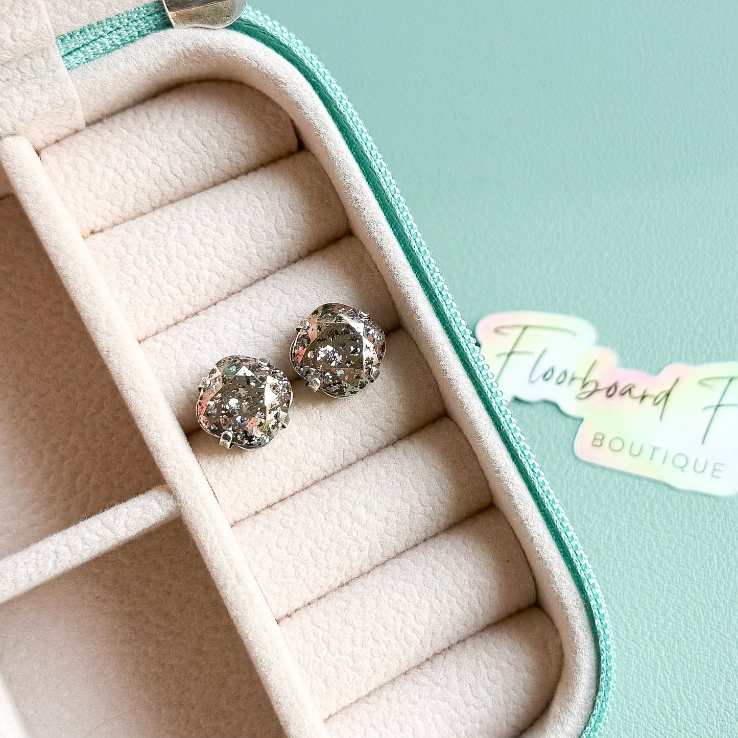 Swarovski Studs in Rose Gold Patina