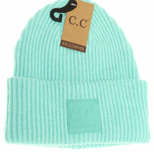 Load image into Gallery viewer, C.C Solid Ribbed Rubber Patch Beanies