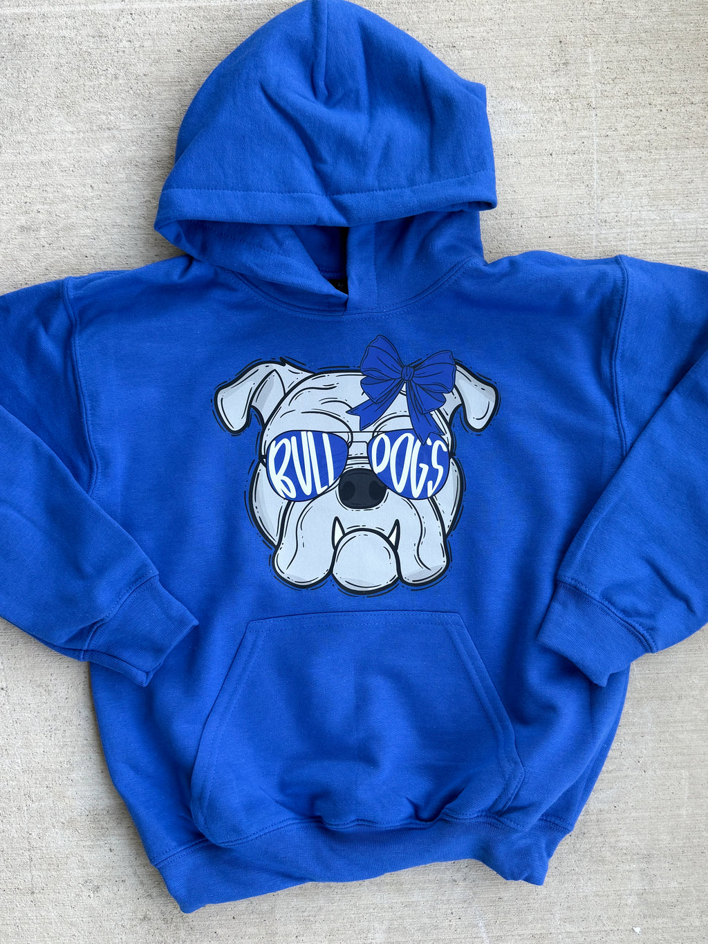 Youth Bulldogs Mascot Bow & Sunglasses Graphic — Floorboard Findings Boutique