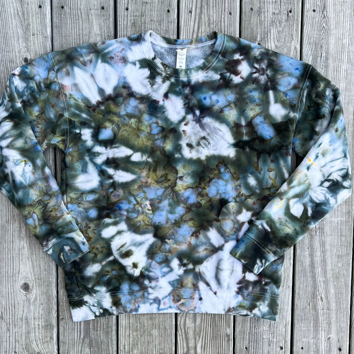 Olive Drab Ice Dye Crewneck — Floorboard Findings Boutique
