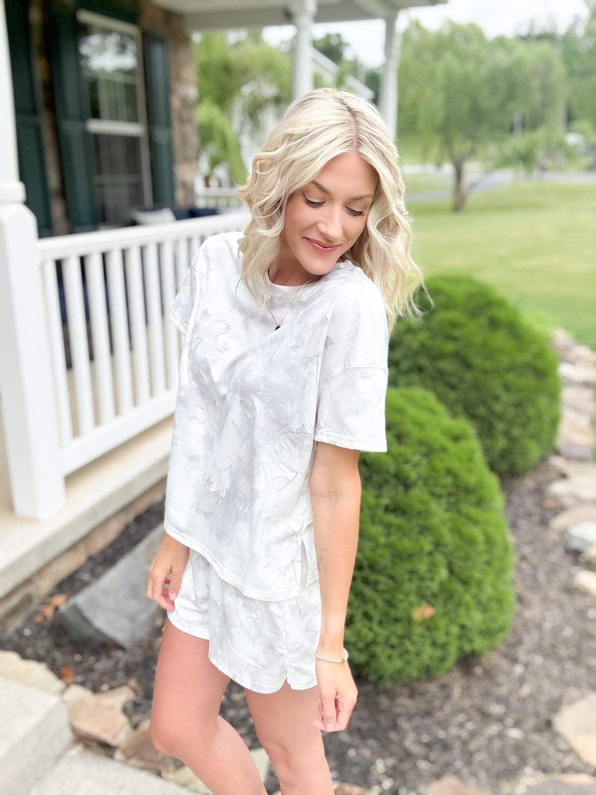 Camo Top and Elastic Waist Short Sets